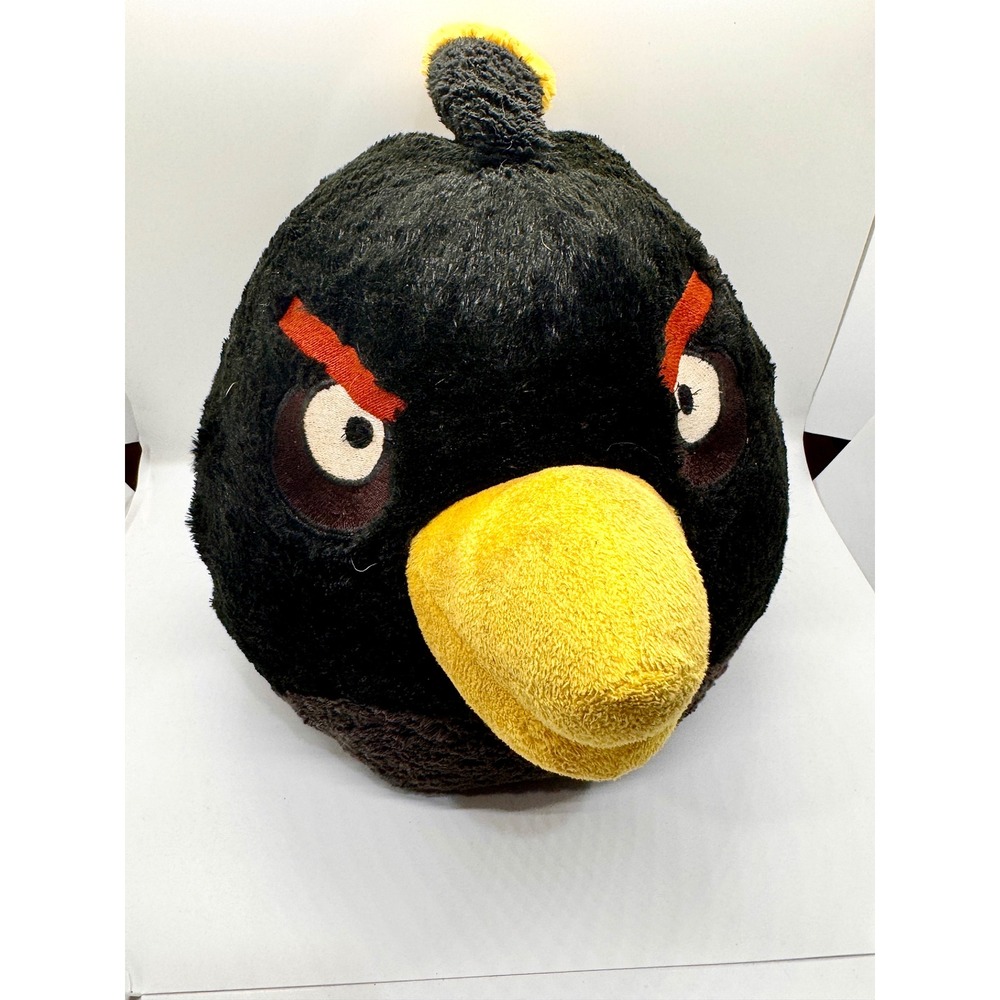 Angry Birds Bomb Black Bird Plush Stuffed Animal Large 11 Inch Rovio Toy